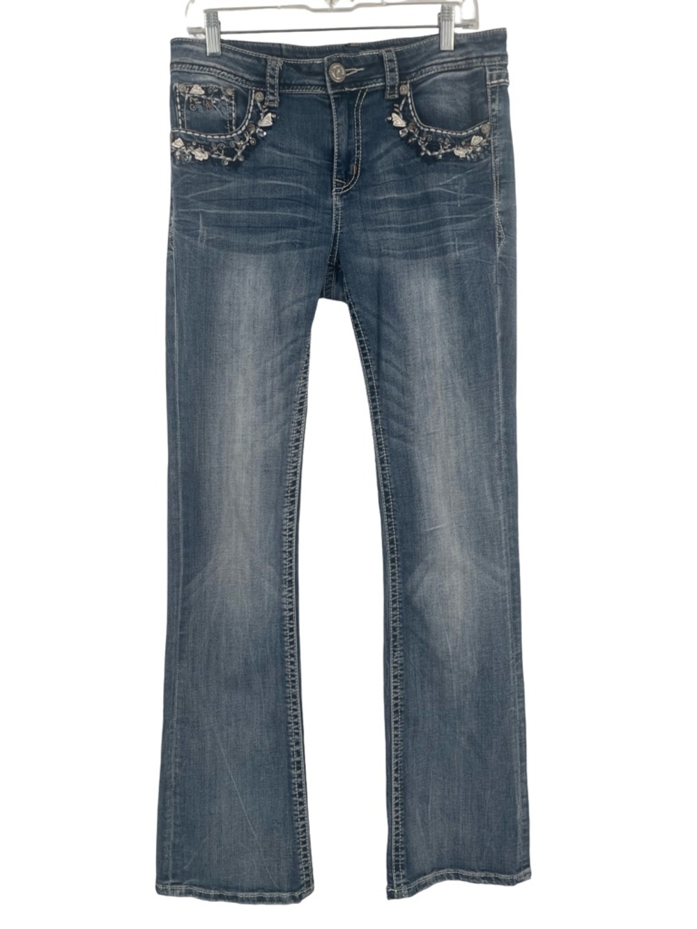 Grace in LA Embellished Dark Blue Easy Fit Jeans size 29